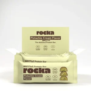 Rocka Waffel Protein Bar (30g per bar) - Veganer Waffelsnack ohne Zucker mit nur 162 kcal pro Portion - Proteinquelle - Knusprig & Cremig - Ideal für Bewusste Ernährung