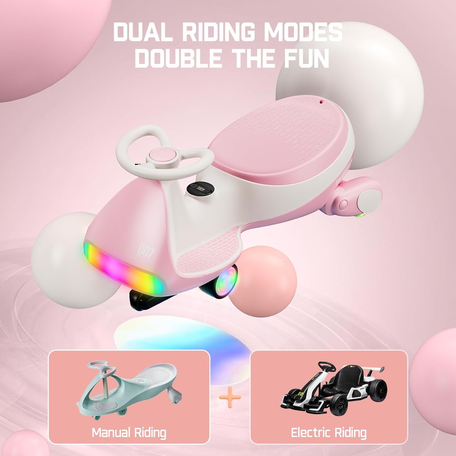 N7 Electric Wiggle Ride-On Toy with Pedal
