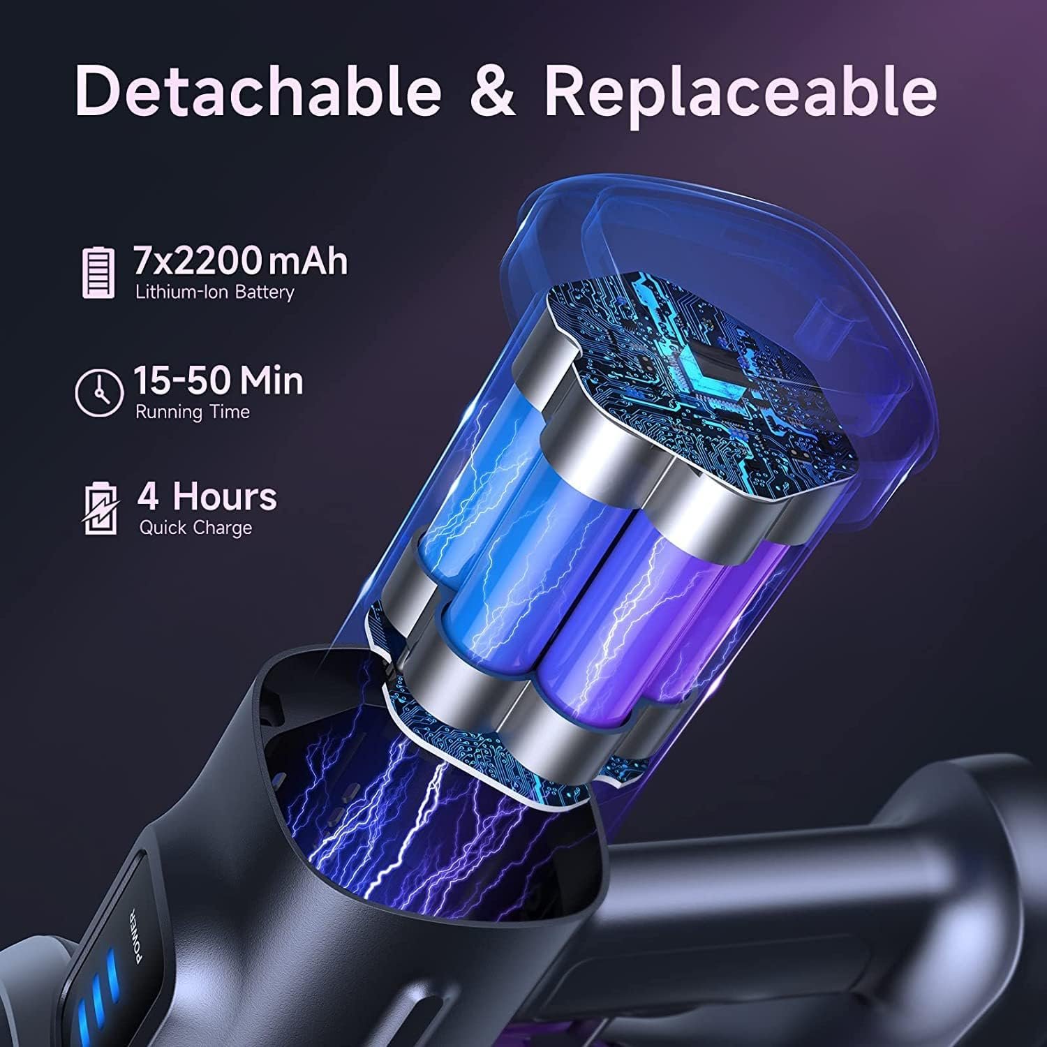 Lubluelu-Cordless Self-Standing Vacuum Cleaner, 25KPa leistungsstarke Saugkraft, 220W Stick Hoover für Tierhaare, Hartböden und Teppiche, 600ml Mülleimer - Image 5