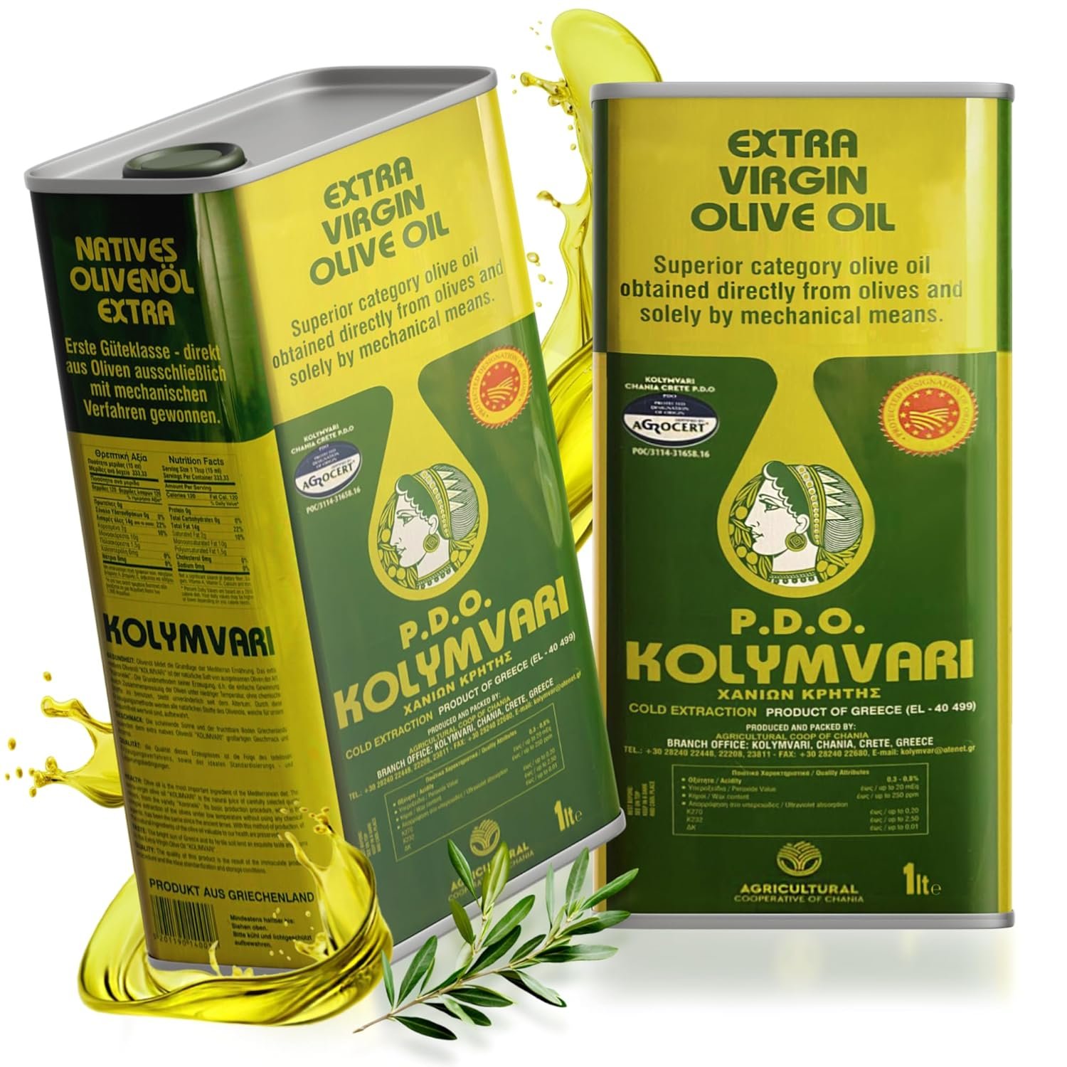 Kolymvari P.D.O. Premium Olivenöl – 5L Kanister – Extra Nativ aus Kreta | 100% Koroneiki Oliven | Kaltextraktion & Handernte | Nährstoffreich und naturrein | Höchste Qualität mit niedrigem Säuregehalt für Gesundheit und Geschmack - Image 4